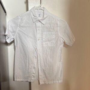 GAP Boy’s Casual White Linen and Cotton blend Button Down Shirt